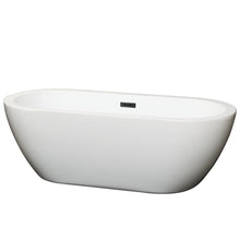 Load image into Gallery viewer, Wyndham Soho 68 Inch Freestanding Bathtub in White with Matte Black Drain and Overflow Trim- Wyndham