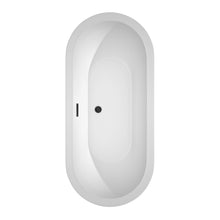 Load image into Gallery viewer, Wyndham Soho 68 Inch Freestanding Bathtub in White with Floor Mounted Faucet, Drain and Overflow Trim in Matte Black- Wyndham
