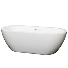 Load image into Gallery viewer, Wyndham Soho 68 Inch Freestanding Bathtub in White with Shiny White Drain and Overflow Trim- Wyndham