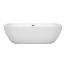 Load image into Gallery viewer, Wyndham Soho 72 Inch Freestanding Bathtub in White with Polished Chrome Drain and Overflow Trim- Wyndham