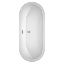 Load image into Gallery viewer, Wyndham Soho 72 Inch Freestanding Bathtub in White with Polished Chrome Trim and Floor Mounted Faucet in Matte Black- Wyndham