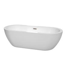 Load image into Gallery viewer, Wyndham Soho 72 Inch Freestanding Bathtub in White with Brushed Nickel Drain and Overflow Trim- Wyndham