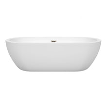 Load image into Gallery viewer, Wyndham Soho 72 Inch Freestanding Bathtub in White with Brushed Nickel Drain and Overflow Trim- Wyndham