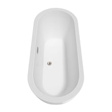Load image into Gallery viewer, Wyndham Soho 72 Inch Freestanding Bathtub in White with Floor Mounted Faucet, Drain and Overflow Trim in Brushed Nickel- Wyndham