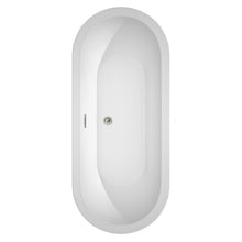 Load image into Gallery viewer, Wyndham Soho 72 Inch Freestanding Bathtub in White with Floor Mounted Faucet, Drain and Overflow Trim in Brushed Nickel- Wyndham