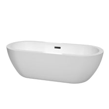 Load image into Gallery viewer, Wyndham Soho 72 Inch Freestanding Bathtub in White with Matte Black Drain and Overflow Trim- Wyndham