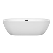 Load image into Gallery viewer, Wyndham Soho 72 Inch Freestanding Bathtub in White with Matte Black Drain and Overflow Trim- Wyndham