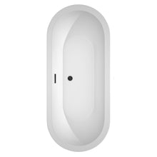 Load image into Gallery viewer, Wyndham Soho 72 Inch Freestanding Bathtub in White with Matte Black Drain and Overflow Trim- Wyndham