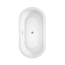 Load image into Gallery viewer, Wyndham Mermaid 60 Inch Freestanding Bathtub in Black with White Interior with Floor Mounted Faucet, Drain and Overflow Trim in Brushed Nickel- Wyndham