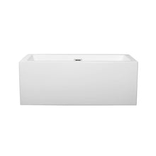 Load image into Gallery viewer, Wyndham Melody 60 Inch Freestanding Bathtub in White with Polished Chrome Drain and Overflow Trim- Wyndham