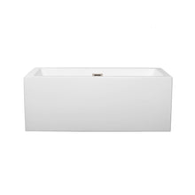 Load image into Gallery viewer, Wyndham Melody 60 Inch Freestanding Bathtub in White with Brushed Nickel Drain and Overflow Trim- Wyndham