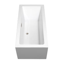 Load image into Gallery viewer, Wyndham Melody 60 Inch Freestanding Bathtub in White with Brushed Nickel Drain and Overflow Trim- Wyndham