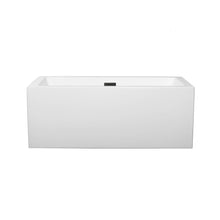 Load image into Gallery viewer, Wyndham Melody 60 Inch Freestanding Bathtub in White with Matte Black Drain and Overflow Trim- Wyndham