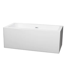 Load image into Gallery viewer, Wyndham Melody 60 Inch Freestanding Bathtub in White with Shiny White Drain and Overflow Trim- Wyndham