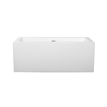 Load image into Gallery viewer, Wyndham Melody 60 Inch Freestanding Bathtub in White with Shiny White Drain and Overflow Trim- Wyndham