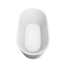 Load image into Gallery viewer, Wyndham Carissa 60 Inch Freestanding Bathtub in White with Shiny White Drain and Overflow Trim- Wyndham