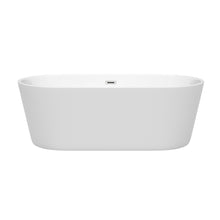 Load image into Gallery viewer, Wyndham Carissa 67 Inch Freestanding Bathtub in White with Polished Chrome Drain and Overflow Trim- Wyndham
