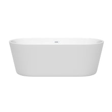Load image into Gallery viewer, Wyndham Carissa 67 Inch Freestanding Bathtub in White with Shiny White Drain and Overflow Trim- Wyndham