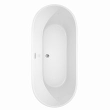 Load image into Gallery viewer, Wyndham Carissa 71 Inch Freestanding Bathtub in White with Brushed Nickel Drain and Overflow Trim- Wyndham