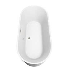 Load image into Gallery viewer, Wyndham Carissa 71 Inch Freestanding Bathtub in White with Floor Mounted Faucet, Drain and Overflow Trim in Brushed Nickel- Wyndham