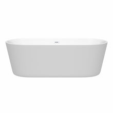 Load image into Gallery viewer, Wyndham Carissa 71 Inch Freestanding Bathtub in White with Shiny White Drain and Overflow Trim- Wyndham