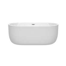 Load image into Gallery viewer, Wyndham Juliette 60 Inch Freestanding Bathtub in White with Polished Chrome Drain and Overflow Trim- Wyndham