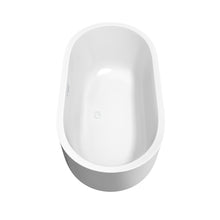 Load image into Gallery viewer, Wyndham Juliette 60 Inch Freestanding Bathtub in White with Shiny White Drain and Overflow Trim- Wyndham