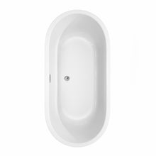 Load image into Gallery viewer, Wyndham Juliette 67 Inch Freestanding Bathtub in White with Polished Chrome Drain and Overflow Trim- Wyndham