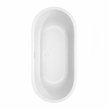 Load image into Gallery viewer, Wyndham Juliette 67 Inch Freestanding Bathtub in White with Shiny White Drain and Overflow Trim- Wyndham