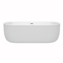 Load image into Gallery viewer, Wyndham Juliette 71 Inch Freestanding Bathtub in White with Polished Chrome Drain and Overflow Trim- Wyndham