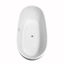 Load image into Gallery viewer, Wyndham Rebecca 70 Inch Freestanding Bathtub in White with Floor Mounted Faucet, Drain and Overflow Trim in Polished Chrome- Wyndham