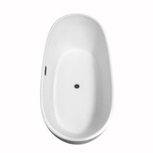 Load image into Gallery viewer, Wyndham Rebecca 70 Inch Freestanding Bathtub in White with Floor Mounted Faucet, Drain and Overflow Trim in Matte Black- Wyndham