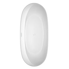 Load image into Gallery viewer, Wyndham Rebecca 70 Inch Freestanding Bathtub in White with Shiny White Drain and Overflow Trim- Wyndham