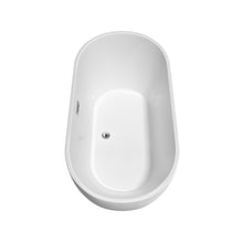 Load image into Gallery viewer, Wyndham Brooklyn 60 Inch Freestanding Bathtub in White with Polished Chrome Drain and Overflow Trim- Wyndham