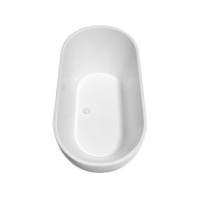 Load image into Gallery viewer, Wyndham Brooklyn 60 Inch Freestanding Bathtub in White with Shiny White Drain and Overflow Trim- Wyndham