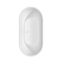 Load image into Gallery viewer, Wyndham Brooklyn 60 Inch Freestanding Bathtub in White with Shiny White Trim and Floor Mounted Faucet in Brushed Gold- Wyndham