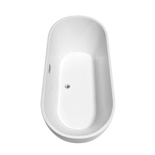 Load image into Gallery viewer, Wyndham Brooklyn 67 Inch Freestanding Bathtub in White with Polished Chrome Drain and Overflow Trim- Wyndham