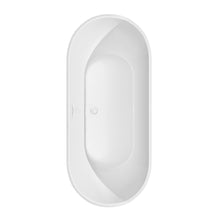 Load image into Gallery viewer, Wyndham Brooklyn 67 Inch Freestanding Bathtub in White with Shiny White Trim and Floor Mounted Faucet in Brushed Gold- Wyndham