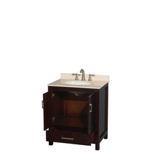 Load image into Gallery viewer, Wyndham Sheffield 30 Inch Single Bathroom Vanity in Espresso, Ivory Marble Countertop, Undermount Oval Sink, and No Mirror- Wyndham