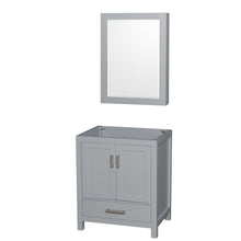 Load image into Gallery viewer, Wyndham Sheffield 30 Inch Single Bathroom Vanity in Gray, No Countertop, No Sink, and Medicine Cabinet- Wyndham