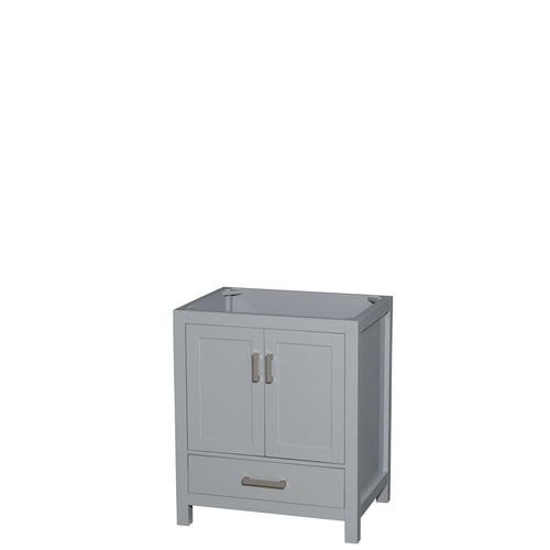 Wyndham Sheffield 30 Inch Single Bathroom Vanity in Gray, No Countertop, No Sink, and No Mirror- Wyndham