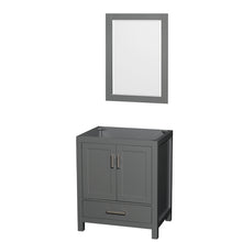 Load image into Gallery viewer, Wyndham Sheffield 30 Inch Single Bathroom Vanity in Dark Gray, No Countertop, No Sink, and 24 Inch Mirror- Wyndham