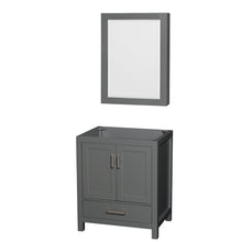 Load image into Gallery viewer, Wyndham Sheffield 30 Inch Single Bathroom Vanity in Dark Gray, No Countertop, No Sink, and Medicine Cabinet- Wyndham