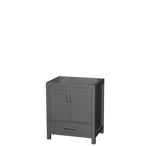Wyndham Sheffield 30 Inch Single Bathroom Vanity in Dark Gray, No Countertop, No Sink, and No Mirror- Wyndham