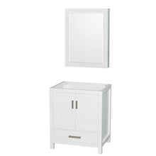 Load image into Gallery viewer, Wyndham Sheffield 30 Inch Single Bathroom Vanity in White, No Countertop, No Sink, and Medicine Cabinet- Wyndham
