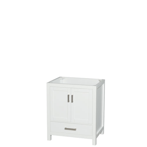 Wyndham Sheffield 30 Inch Single Bathroom Vanity in White, No Countertop, No Sink, and No Mirror- Wyndham