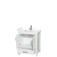Load image into Gallery viewer, Wyndham Sheffield 30 Inch Single Bathroom Vanity in White, White Cultured Marble Countertop, Undermount Square Sink, No Mirror- Wyndham