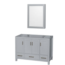 Load image into Gallery viewer, Wyndham Sheffield 48 Inch Single Bathroom Vanity in Gray, No Countertop, No Sink, and Medicine Cabinet- Wyndham