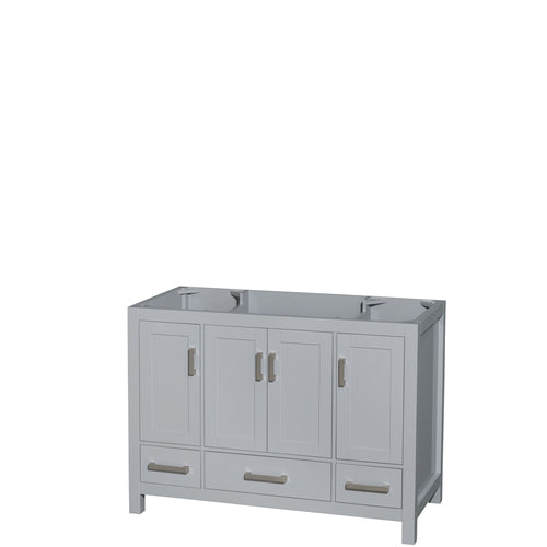 Wyndham Sheffield 48 Inch Single Bathroom Vanity in Gray, No Countertop, No Sink, and No Mirror- Wyndham