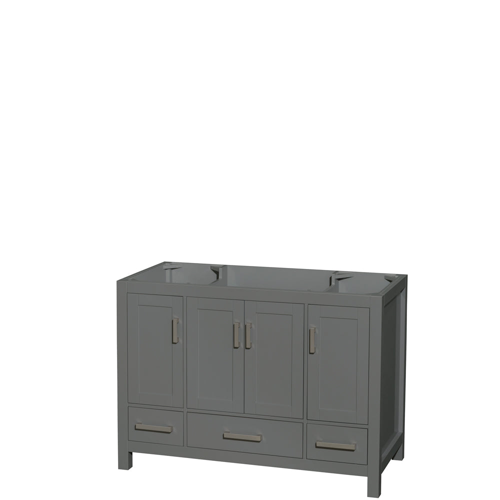 Wyndham Sheffield 48 Inch Single Bathroom Vanity in Dark Gray, No Countertop, No Sink, and No Mirror- Wyndham